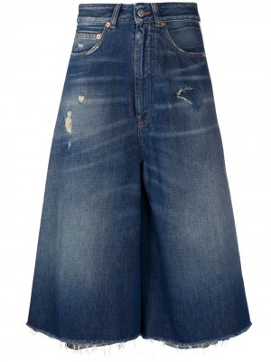 Джинсовая юбка А-силуэта MM6 Maison Margiela. Цвет: синий