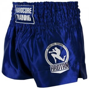 Шорты для тайского бокса Hardcore Training Base Navy (S). Цвет: синий
