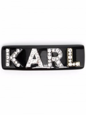 Декорированная заколка для волос Karl Lagerfeld. Цвет: черный