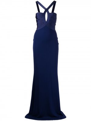 Вечернее платье Herve L. Leroux. Цвет: синий