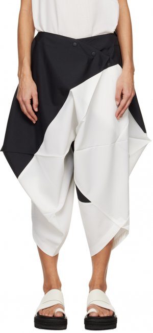 Черно-белые брюки с объемным принтом 132 5. Issey Miyake