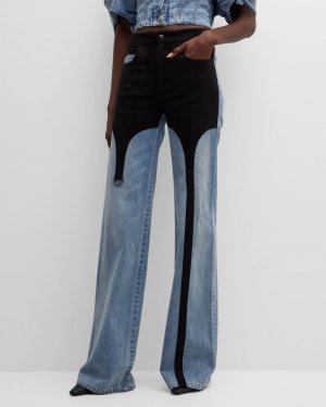 Широкие джинсы с подвязками из искусственной замши Jasper Hellessy