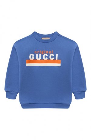 Хлопковый свитшот Gucci. Цвет: голубой