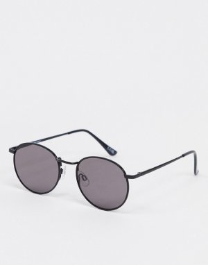 Круглые солнцезащитные очки в металлической оправе -Черный цвет ASOS DESIGN