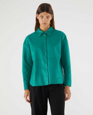 Женская рубашка из искусственной кожи с длинными рукавами Compañía Fantástica, зеленый Compania Fantastica