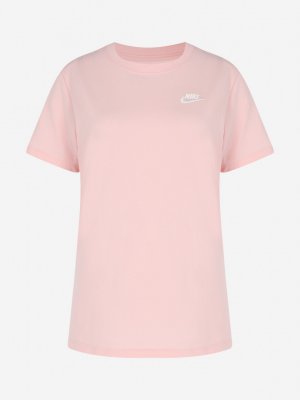 Футболка женская, Розовый Nike. Цвет: розовый