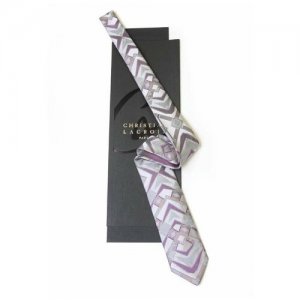 Шелковый галстук в светлых тонах CHRISTIAN LACROIX 32125. Цвет: серый