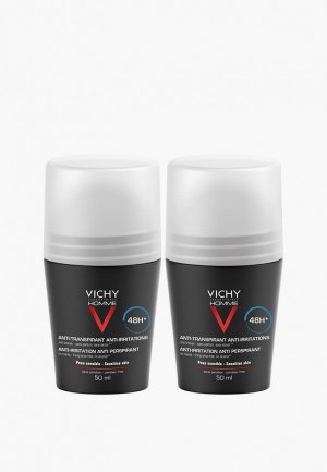 Дезодорант Vichy HOMME для чувствительной кожи 48ч., 2х50 мл (-50% на 2-ой продукт). Цвет: прозрачный