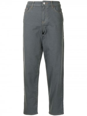 Прямые брюки с завышенной талией Emporio Armani. Цвет: серый