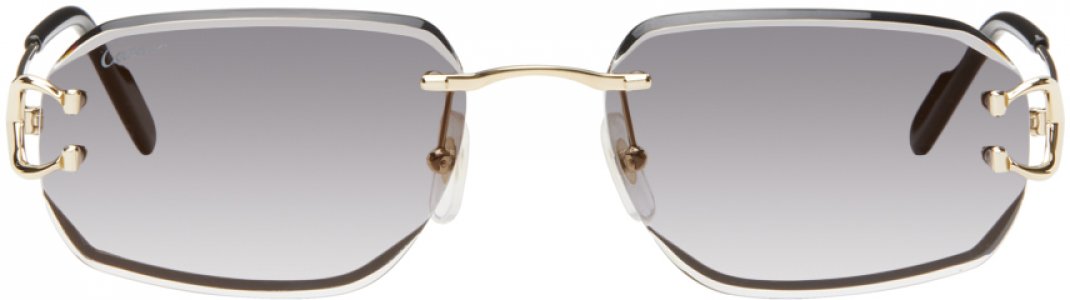 Золотисто-серые солнцезащитные очки Signature C de CT0468S Cartier