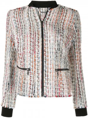 Твидовый пиджак Brooke с необработанным краем Elie Tahari. Цвет: разноцветный