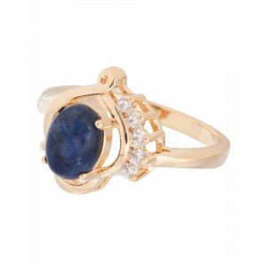 Кольцо помолвочное , содалит, размер 19, синий Lotus Jewelry. Цвет: синий