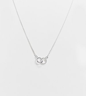 Ожерелье из стерлингового серебра с двойной круглой подвеской -Серебристый Kingsley Ryan