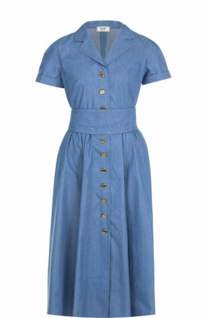 Джинсовое платье-рубашка с поясом Weill. Цвет: синий