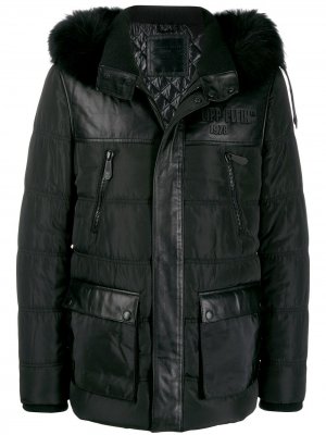 Пуховик с капюшоном Philipp Plein. Цвет: черный