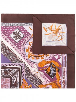 Шелковый платок Le Jardin des Coptes 2010-х годов Hermès. Цвет: фиолетовый