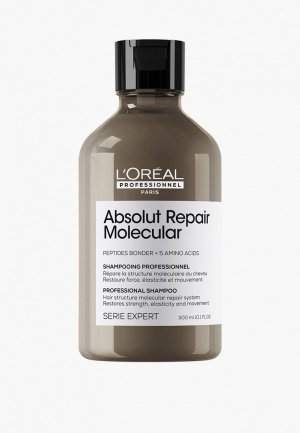 Шампунь LOreal Professionnel L'Oreal Absolut Repair Molecular для молекулярного восстановления волос, 300 мл. Цвет: прозрачный
