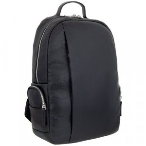 Рюкзак , натуральная кожа, отделение для ноутбука, вмещает А4, внутренний карман, черный Sergio Belotti. Цвет: черный