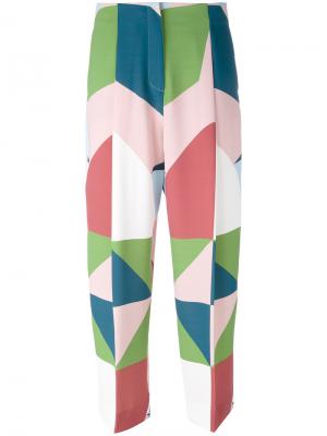 Укороченные брюки с геометрическим принтом Pardens. Цвет: многоцветный