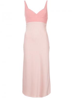 Приталенное платье миди Tome. Цвет: розовый и фиолетовый