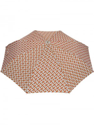 Складной зонт с монограммой Burberry. Цвет: оранжевый