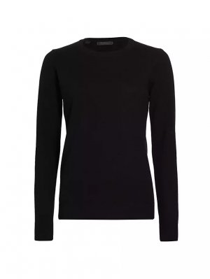 Кашемировый пуловер с круглым вырезом , черный Saks Fifth Avenue