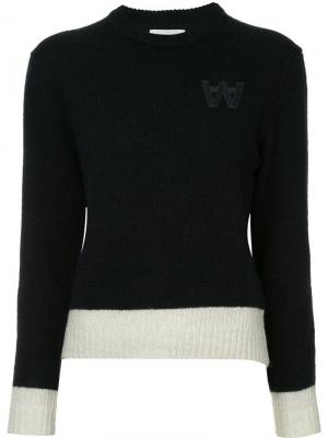 Трикотажный свитер с логотипом Wood. Цвет: синий