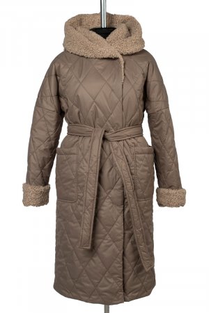 Куртка женская зимняя (пояс) EL PODIO. Цвет: кофе
