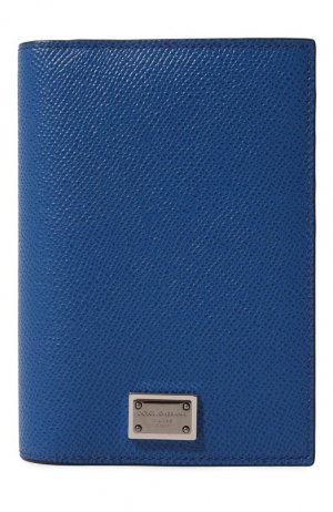 Кожаная обложка для паспорта Dolce & Gabbana. Цвет: синий