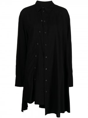 Рубашка с длинными рукавами и асимметричным подолом Yohji Yamamoto. Цвет: черный