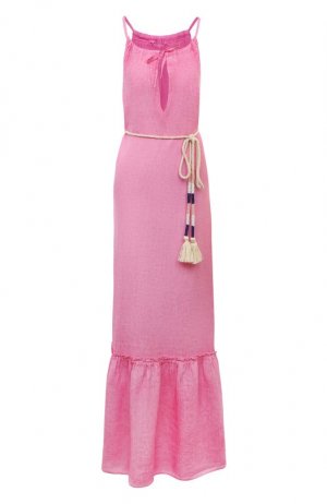 Льняное платье 120% Lino. Цвет: розовый