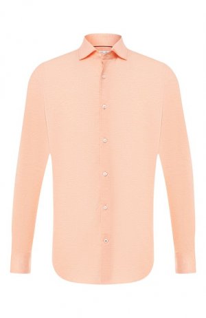 Хлопковая рубашка Loro Piana. Цвет: оранжевый
