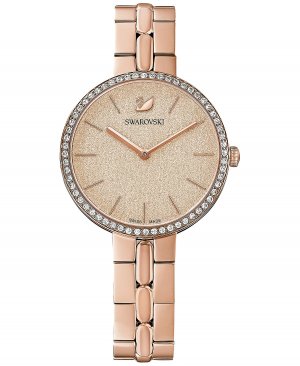 Женские швейцарские часы Cosmopolitian цвета розового золота с браслетом из нержавеющей стали PVD-покрытием, 35 ​​мм , золотой Swarovski