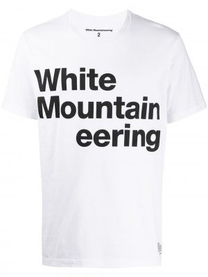 Футболка с короткими рукавами и логотипом White Mountaineering. Цвет: белый