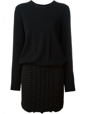 Платье-свитер с панелью в стиле оригами Jay Ahr. Цвет: чёрный