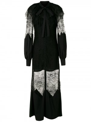 Платье макси Rolly с кружевными вставками Andrea Bogosian. Цвет: черный