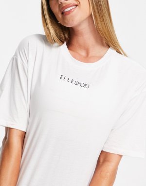 Белая футболка бойфренда Signature-Белый Elle Sport