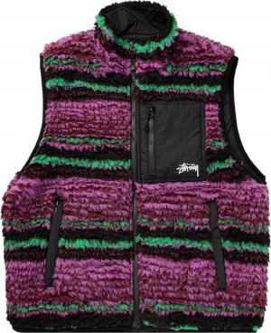 Жилет Striped Sherpa Vest 'Grape', фиолетовый Stussy