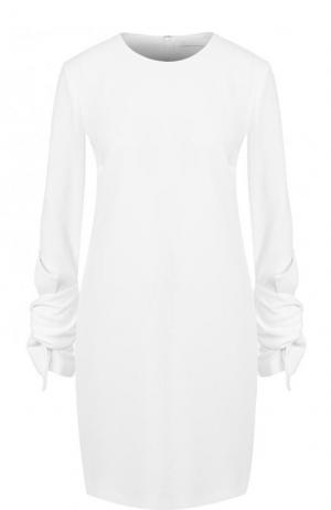 Однотонное мини-платье с длинным рукавом и драпировкой Victoria, Victoria Beckham. Цвет: белый