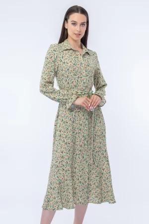 Платье женское 3080-54 зеленое 42 RU Vladi Collection. Цвет: зеленый