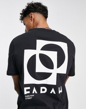 Черная футболка с графическим притом Heads-Черный цвет Farah
