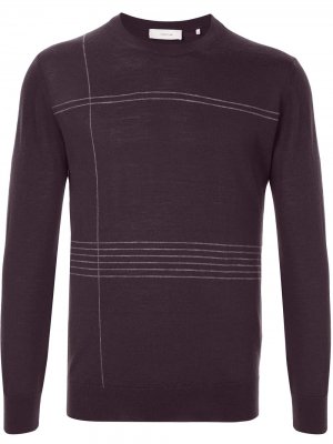 Полосатый пуловер с круглым вырезом Cerruti 1881. Цвет: красный
