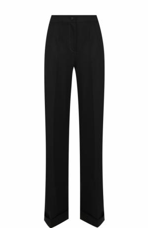 Шерстяные расклешенные брюки с контрастной прострочкой Dolce & Gabbana. Цвет: черный
