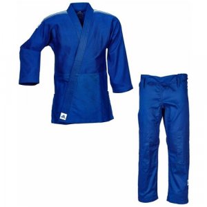 Кимоно для дзюдо без пояса, размер 170, синий adidas. Цвет: синий