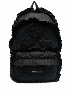 Рюкзак XXL Explorer с оборками Balenciaga. Цвет: черный