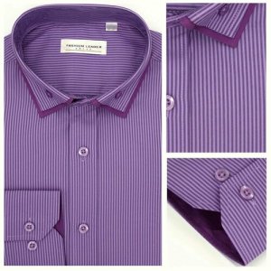 Рубашка , размер S, фиолетовый Fashion Leader. Цвет: фиолетовый
