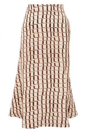Шелковая юбка Kiton. Цвет: коричневый