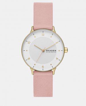 Riis SKW3093 розовые кожаные женские часы , розовый Skagen