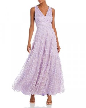 Платье с 3D-цветком и V-образным вырезом , цвет Purple Eliza J