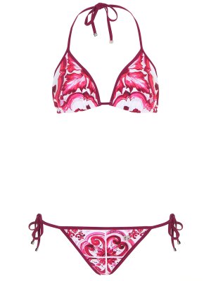 Купальник-бикини с принтом DOLCE & GABBANA. Цвет: белый